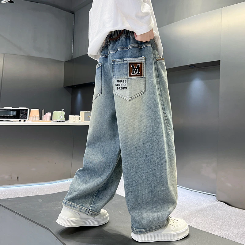 儿童装男童春装裤子长裤2025新款中大童春秋款男孩帅气春季牛仔裤