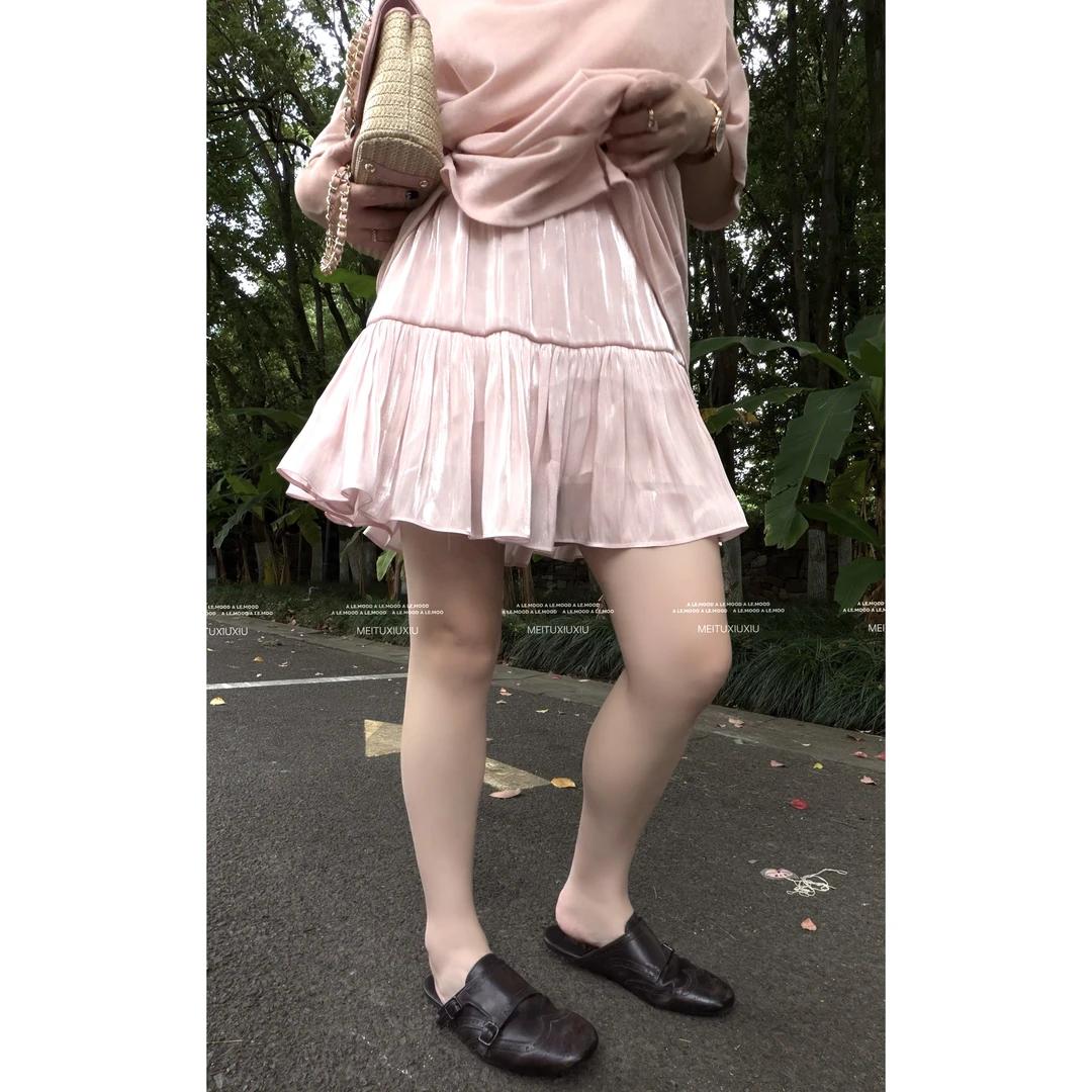 【阿乐家】大码微胖“人鱼姬”夏季设计感甜美琉璃半身短裙