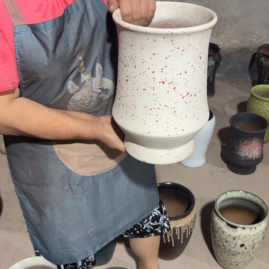 紫砂花盆口20高30