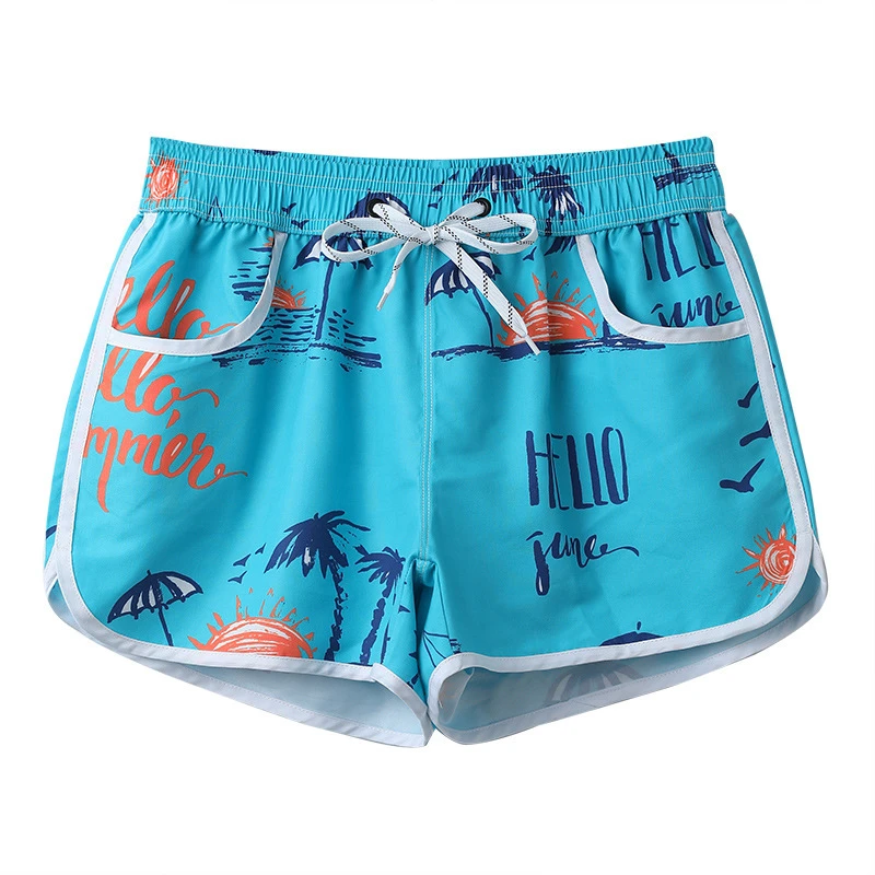 休闲沙滩裤分体海边度假速干泳装情侣款套装宽松短裤休闲新款五分