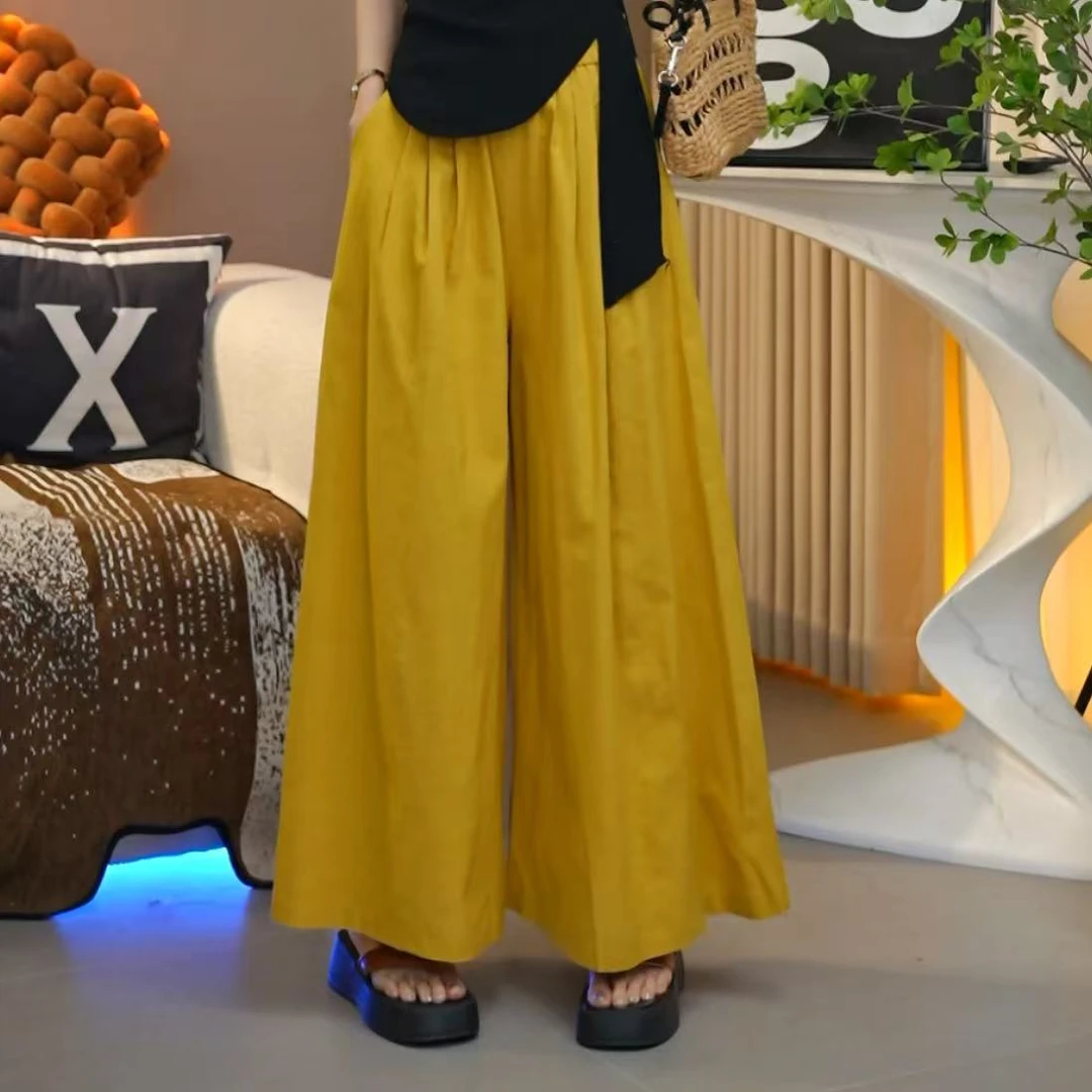 笑歌-纯色宽松百搭时尚阔腿休闲裤-时尚百搭