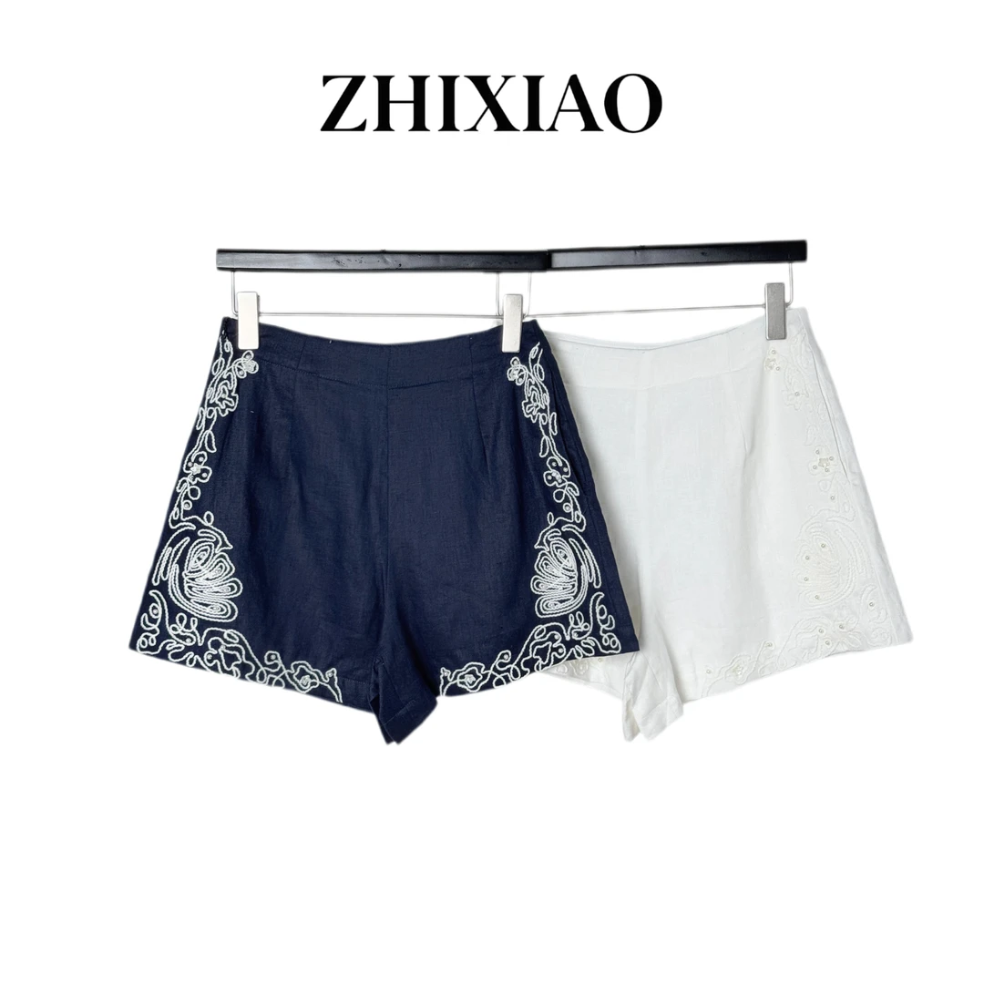 【ZHIXIAO】夏季新款：刺绣短裤320-1