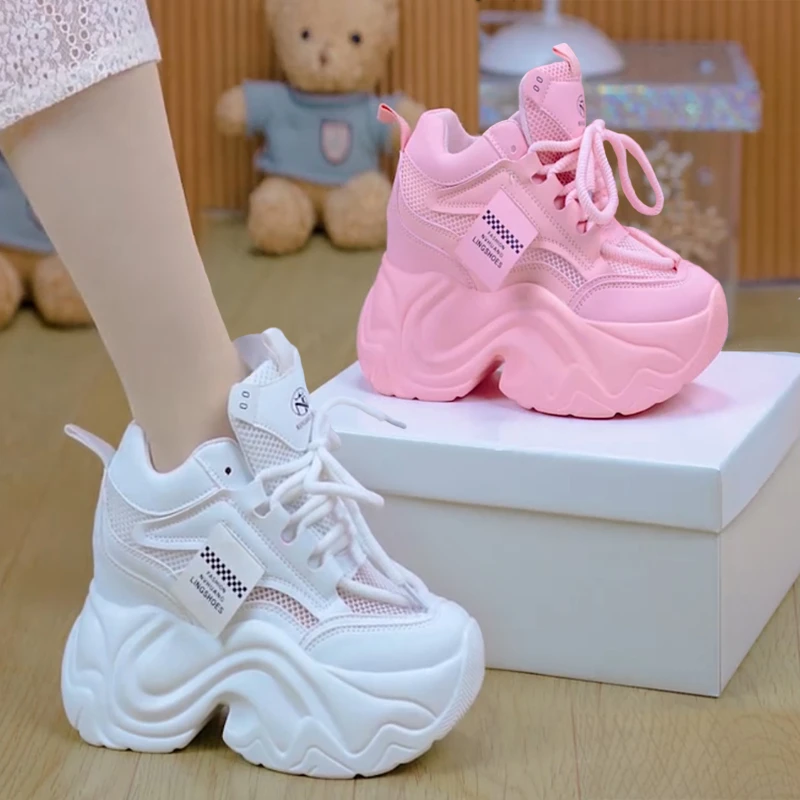 【单/双】10cm小个子透气厚底老爹鞋2025春夏百搭增高休闲运动鞋