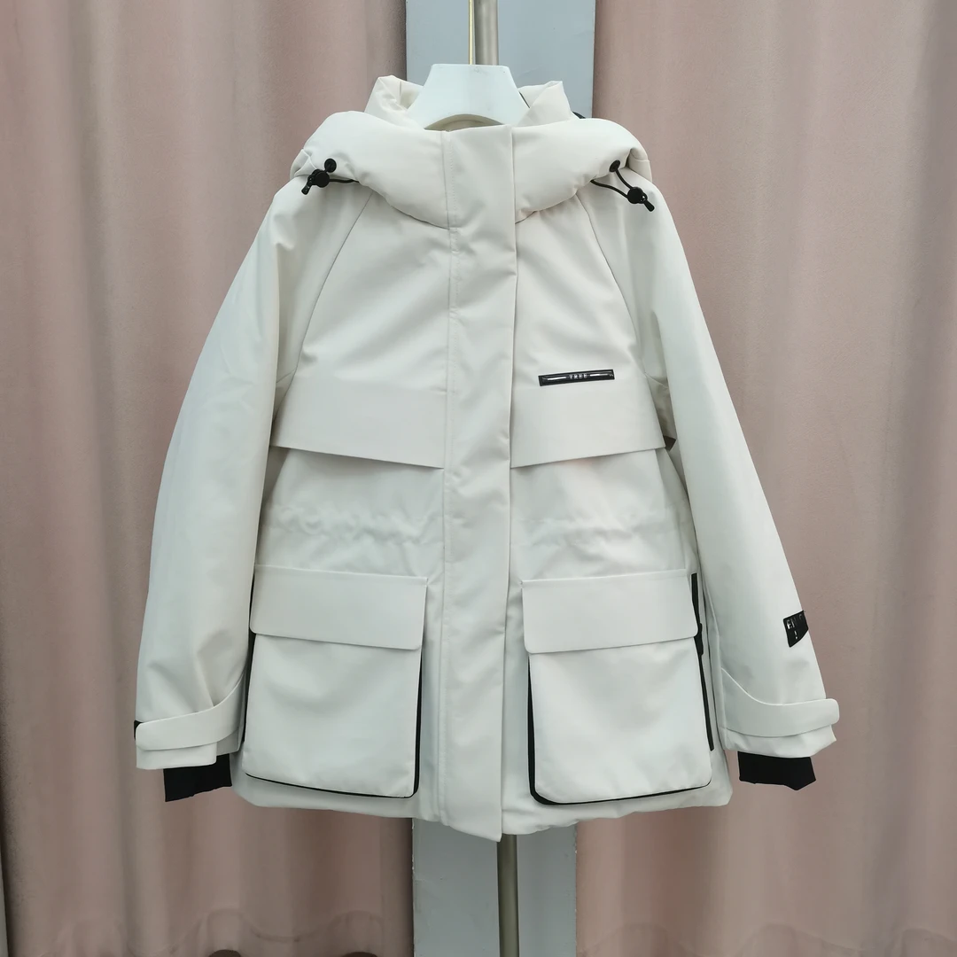 麦寻连帽羽绒服加绒百搭女士短款情侣保暖加厚款YRMLQ005