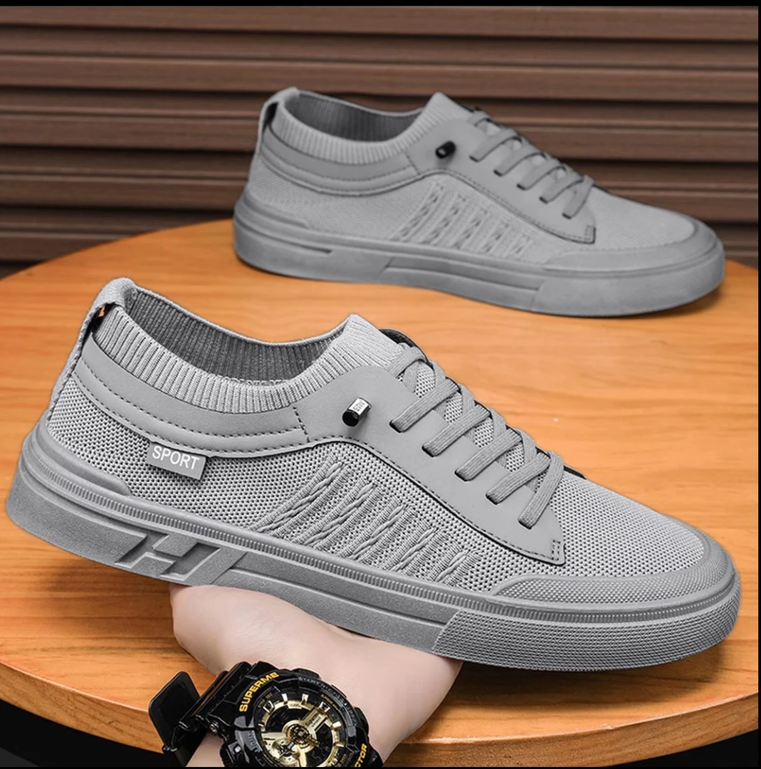 板鞋极简风除臭休闲板鞋潮鞋纳帕皮飞织透气百搭夏季男士