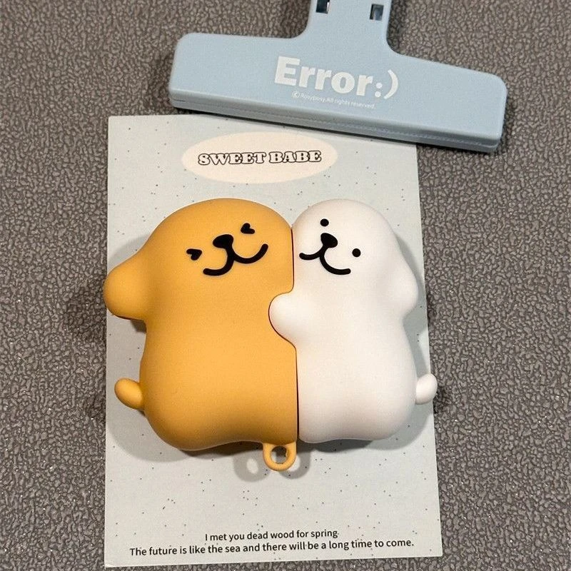 线条小狗airpods 4保护套四代保护壳airpodPro2适用苹果耳机套3代