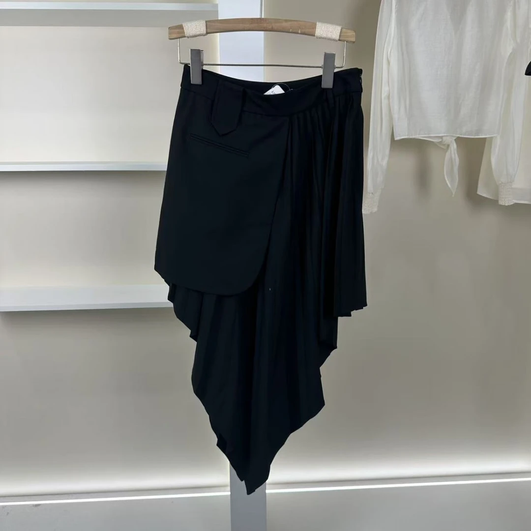 麦迪尚品【荷BL】K1180女装夏款不规则百褶半身裙品牌撤柜