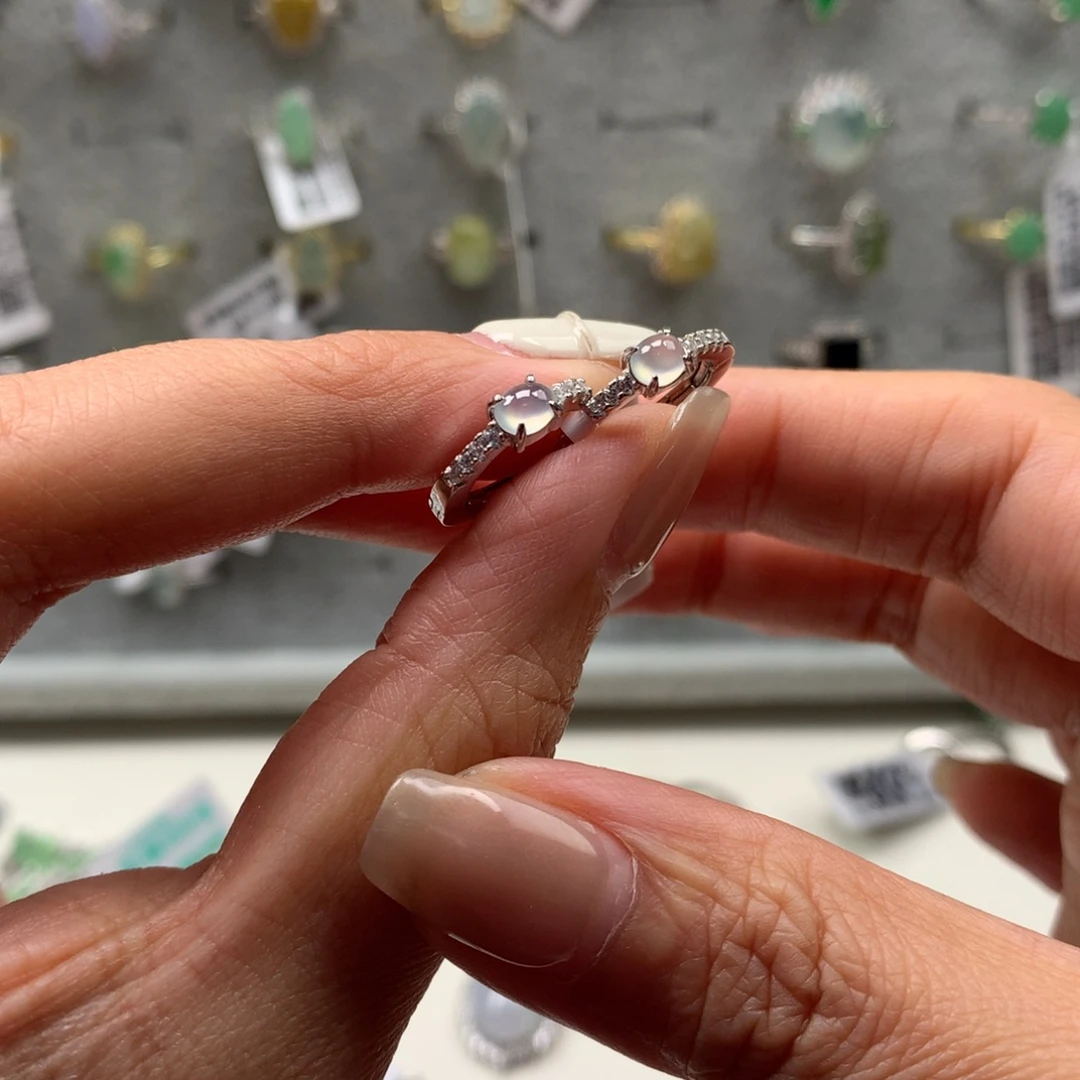 翡翠银S925镶嵌颈饰耳钉