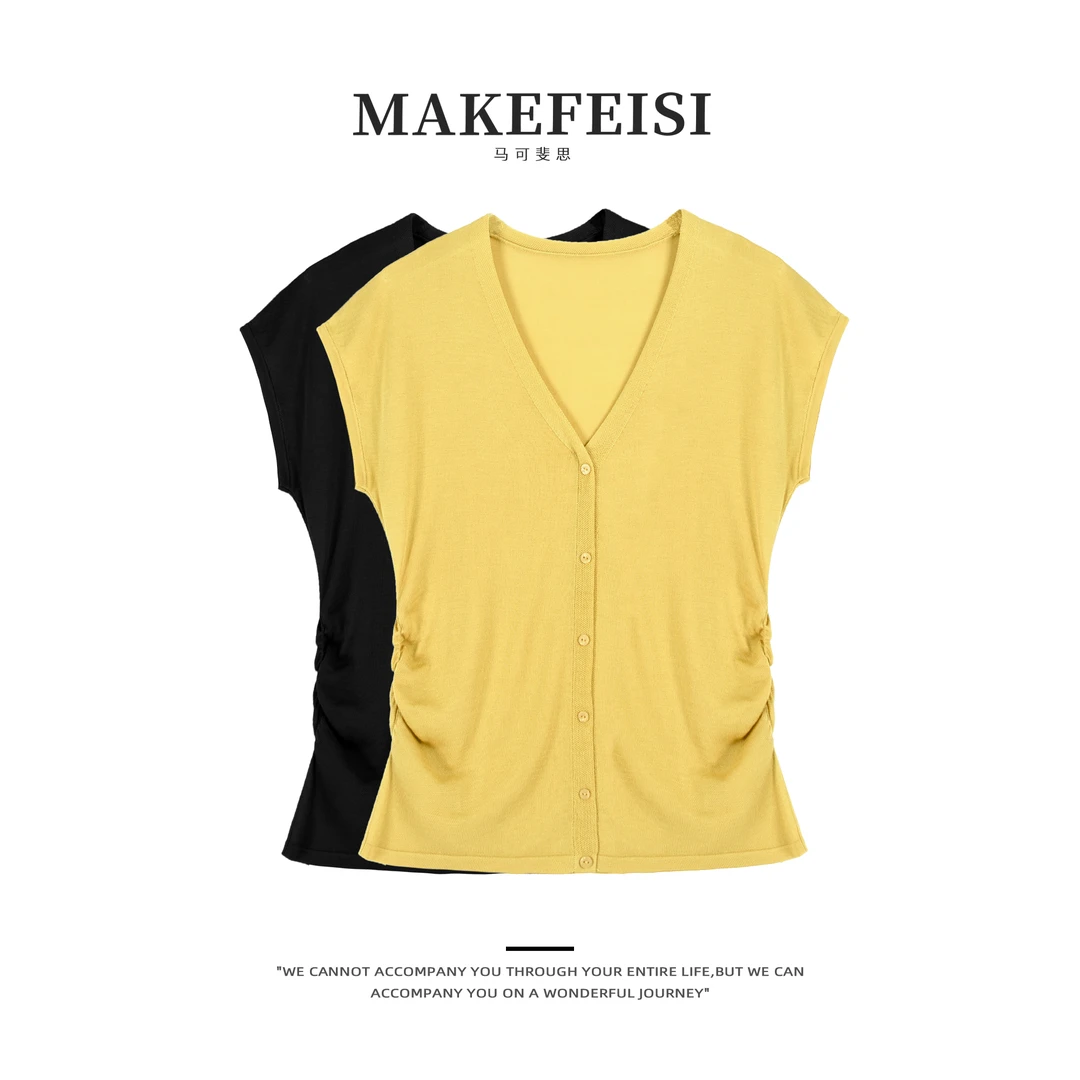 小蛮腰针织|口碑款！甄选莱赛尔收褶v领收腰针织衫SY877