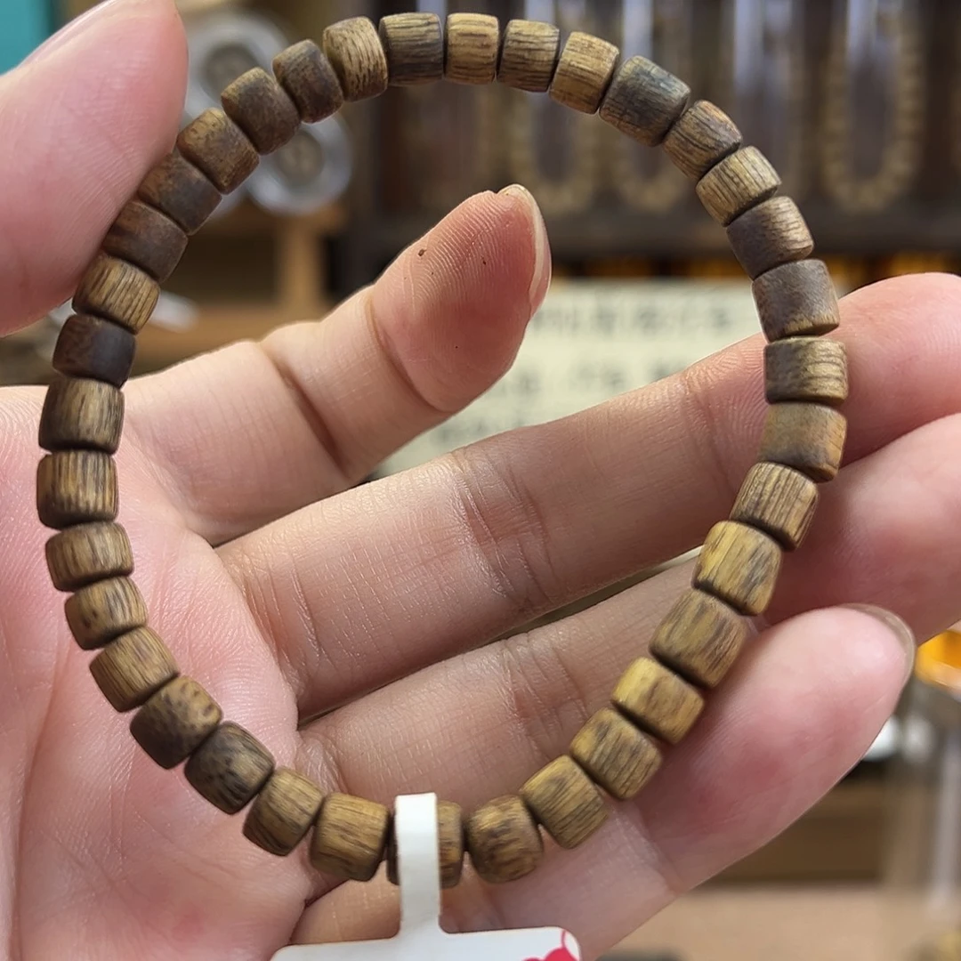 沉香香囊沉香06桶珠单圈虫漏款