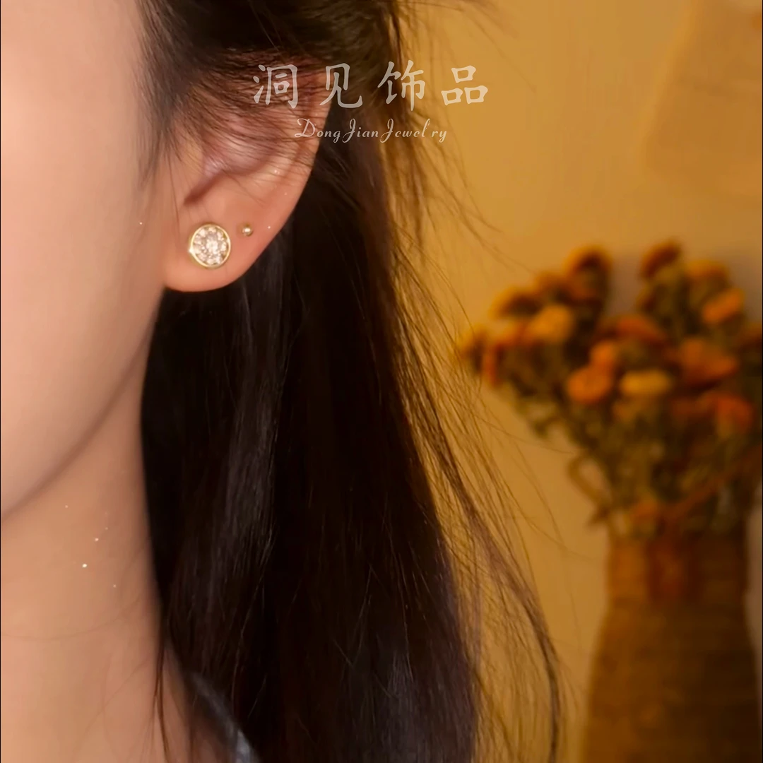 【洞见】金色精致中古气质简约适合秋冬大衣小众高级ES1543