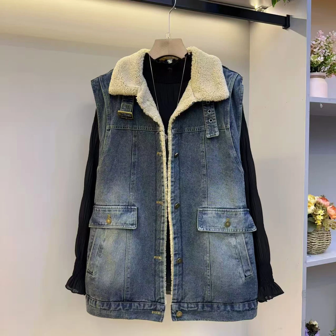 加绒2025马夹口袋马甲潮流加绒加厚款冬季