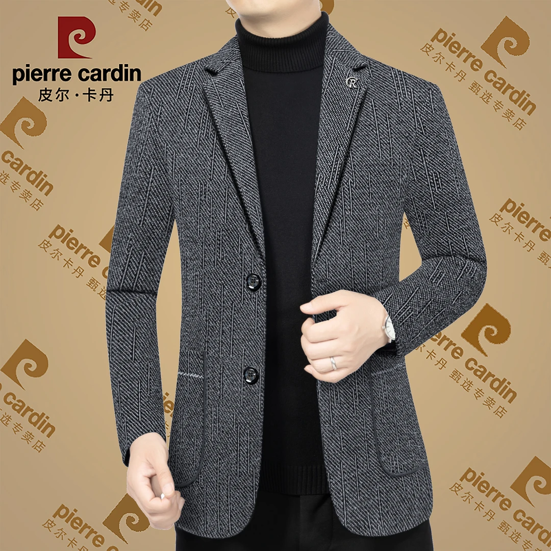 皮尔卡丹春秋季爆款高档男士休闲西装外套中年商务专柜西服男装