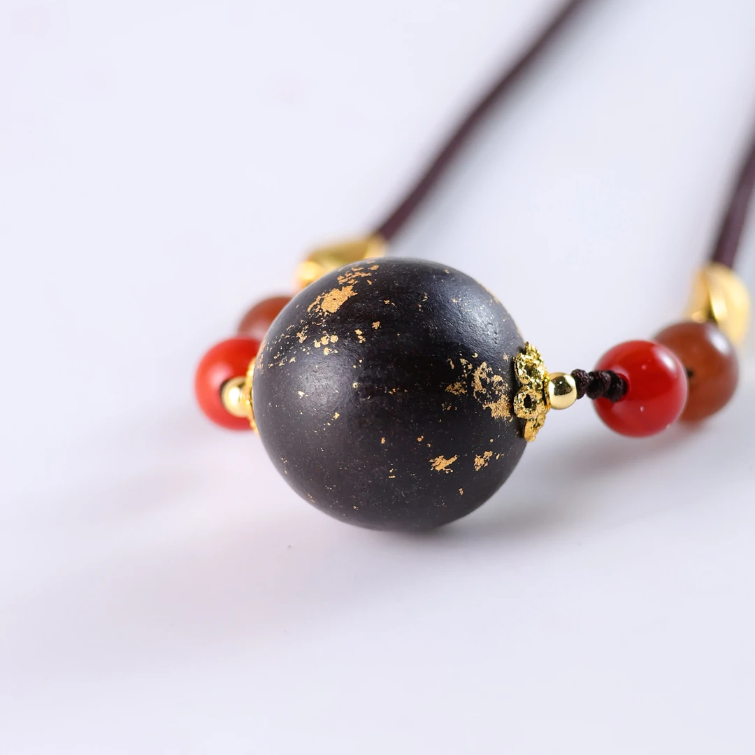 【非遗合香】合香珠 黑龙涎 金箔锁骨吊坠 ZJ0224