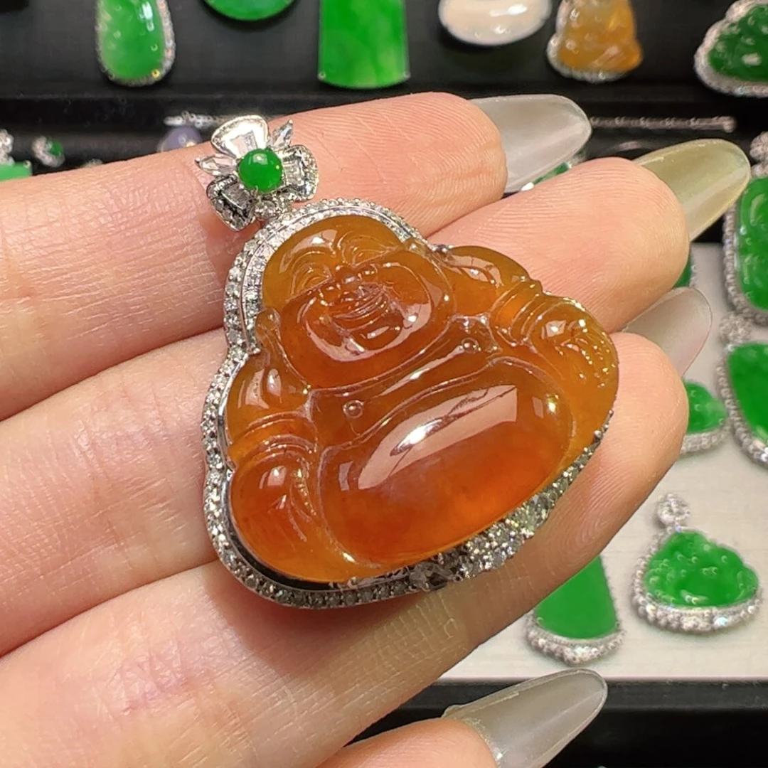 颈饰18K金镶嵌翡翠