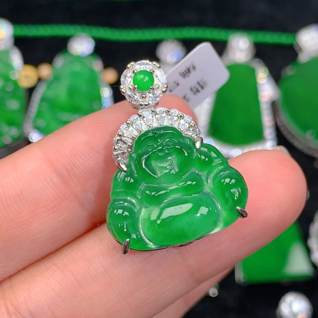 翡翠吊坠(不含链)银S925镶嵌