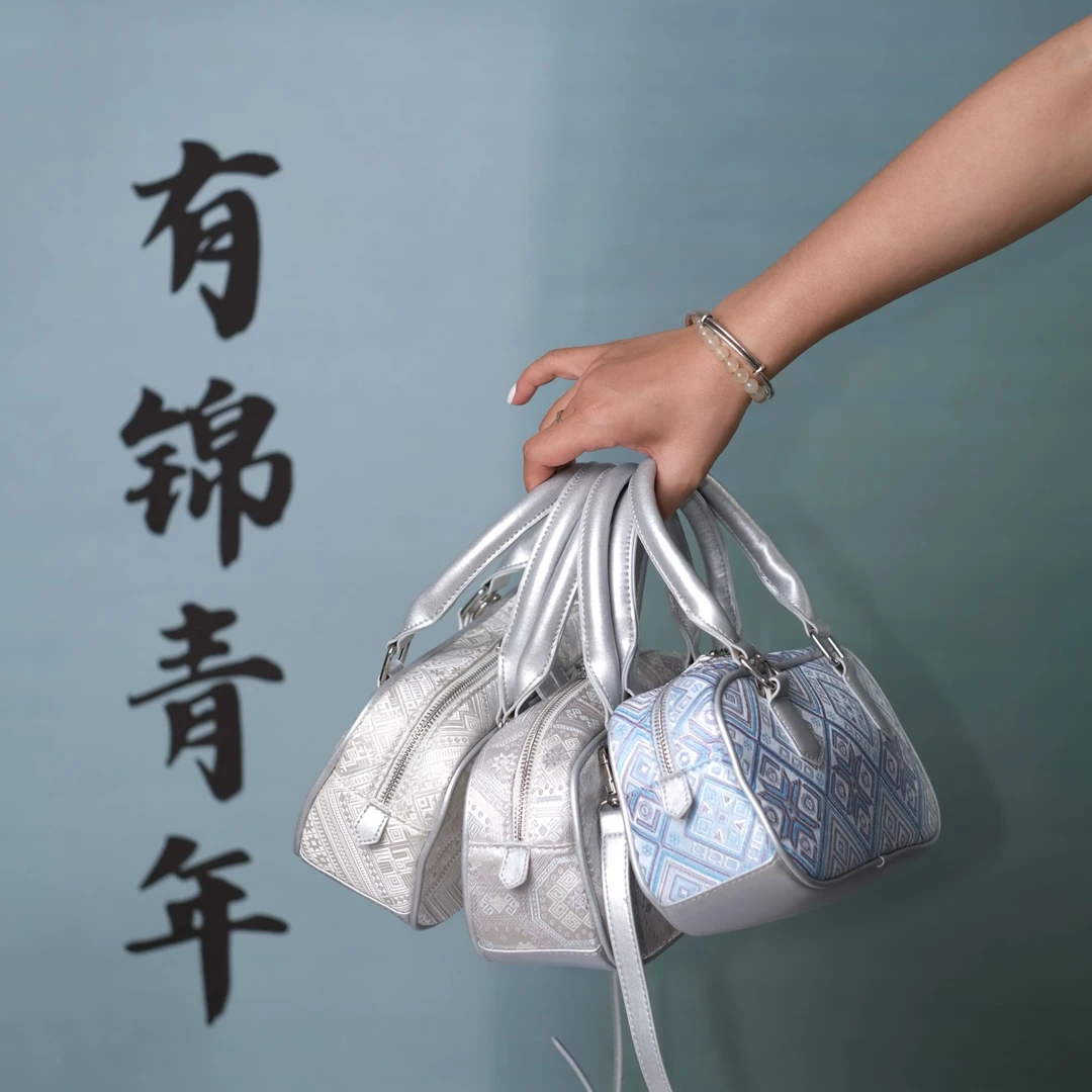 新款福利壮锦保龄球包时尚出行百搭手提单肩斜挎女包
