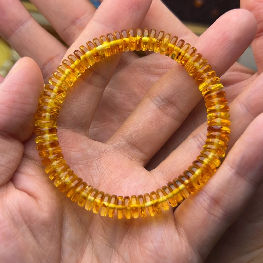 琥珀未镶嵌裸石8　mm花珀药片014