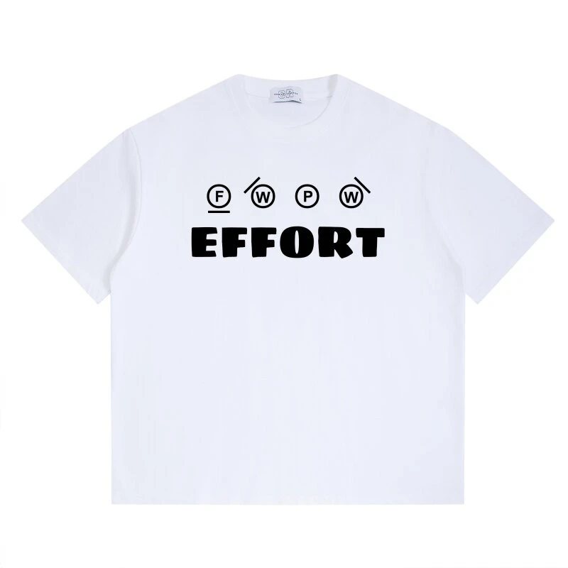 日系短袖300G重磅双纱棉字母印花短袖T恤