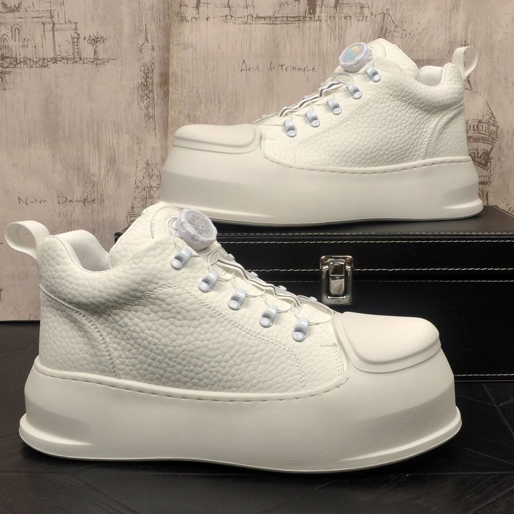 厚底小白鞋男2025冬季新款潮流时尚百搭运动休闲鞋高级感增高板鞋