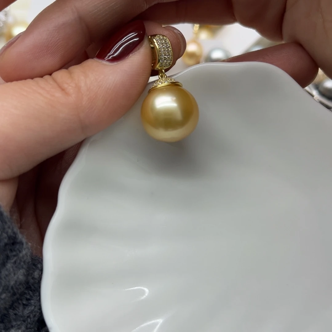 银S925镶嵌吊坠(不含链)海水珍珠