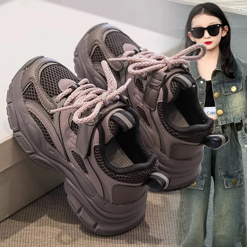 女童运动鞋2025春秋款新款儿童鞋子宝宝男童休闲鞋大童轻便老爹鞋