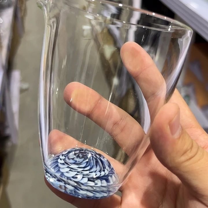 玉见 青花 花开公道杯