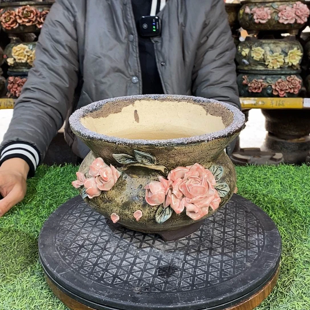 红陶青藤花器多肉花盆