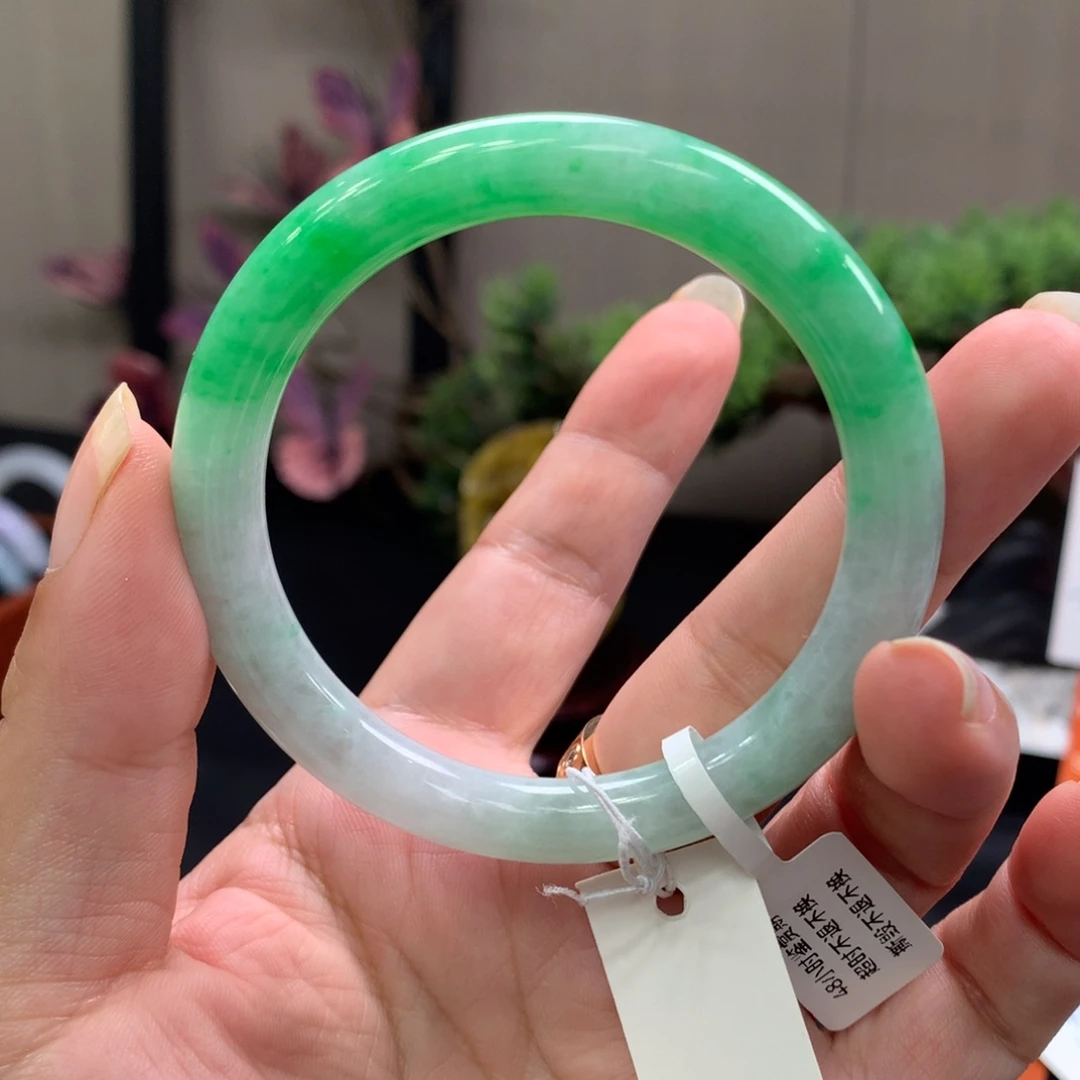 未镶嵌手镯翡翠53.4圆条