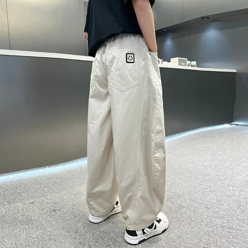 儿童夏装2025新款大男童装弯刀裤子运动休闲速干裤夏季薄款直筒裤