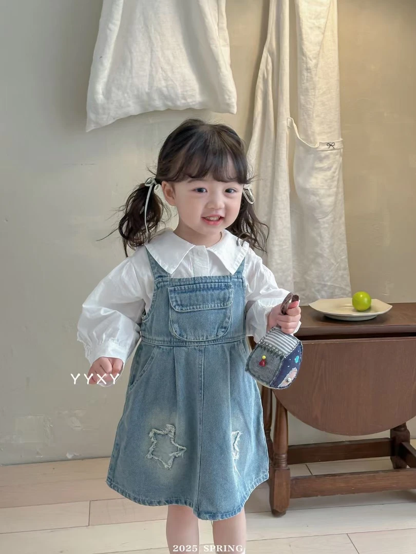 背带裙套装-部分水洗标装成80～120， 吊牌90～130，介意勿拍-YY68012