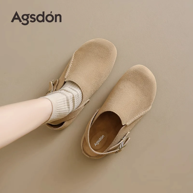 p151138勃肯鞋女2025新款包头外穿厚底半拖鞋一脚蹬