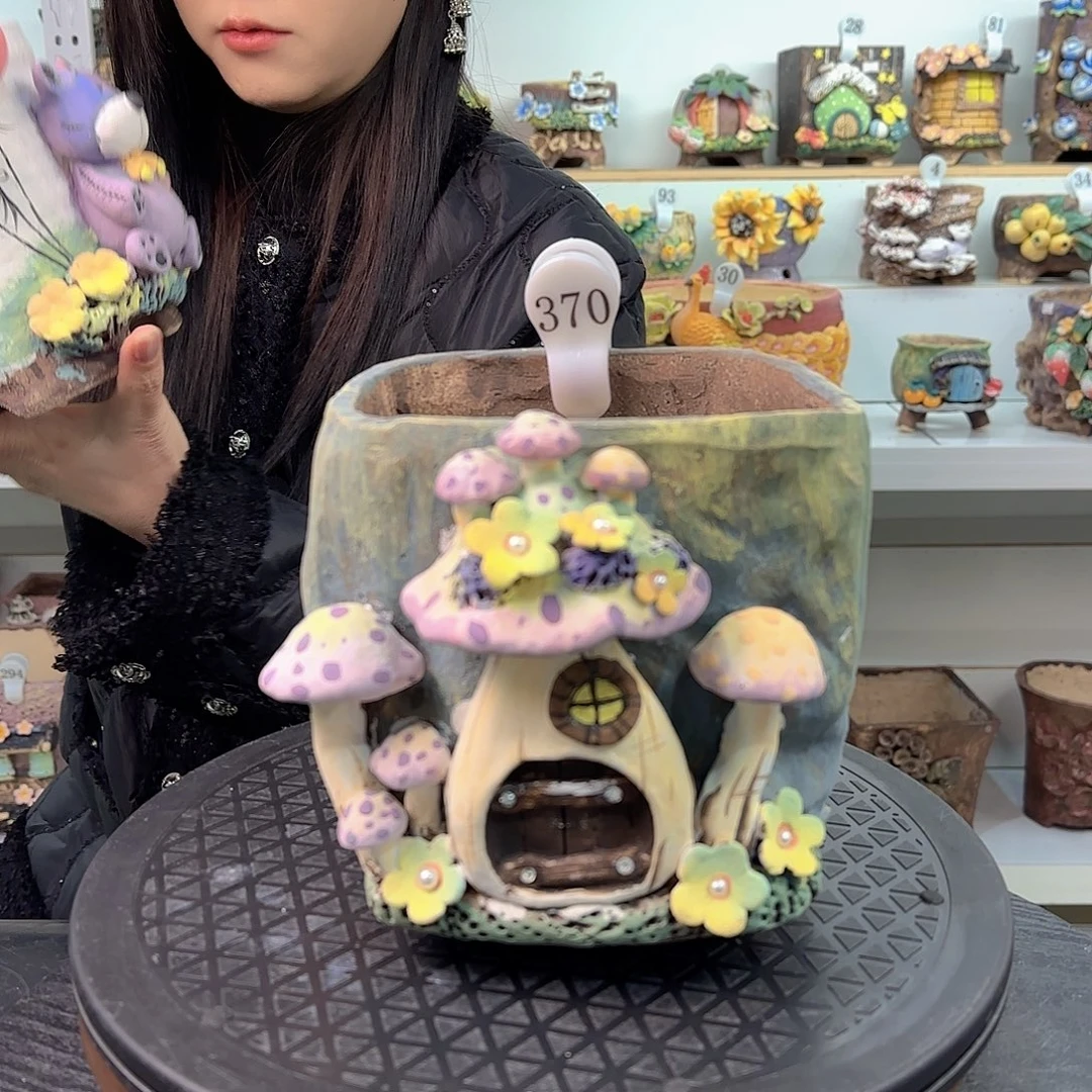 本默花器麦饭石花盆