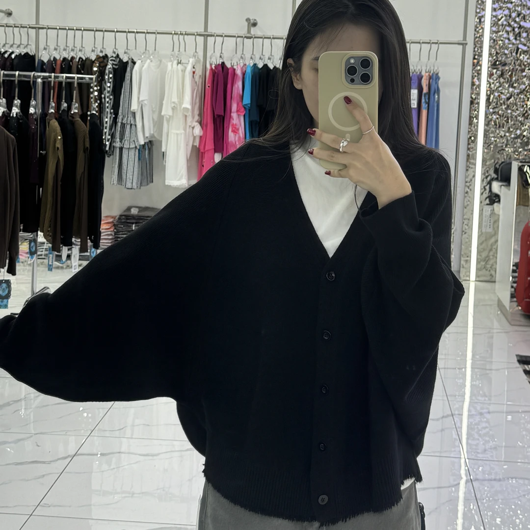 宽松春季针织蝙蝠蝙蝠袖毛针织衫外搭衫女装韩版