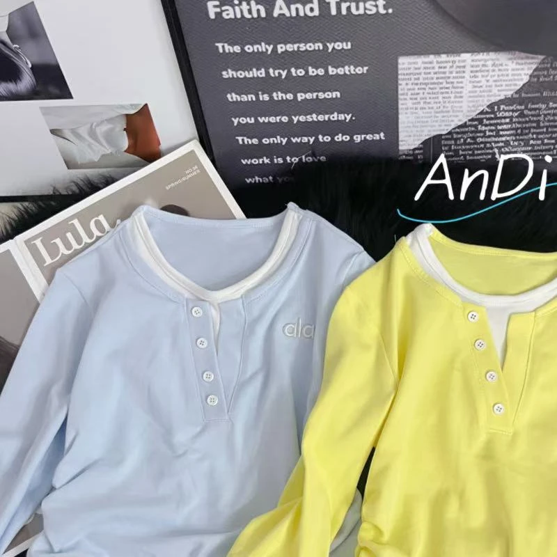 〖ANDI〗安迪秋季新款女童重工假两件5158