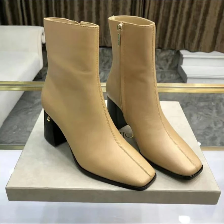 未使用 JIMMY CHOO/吉米周 吉米周奶茶色短靴37