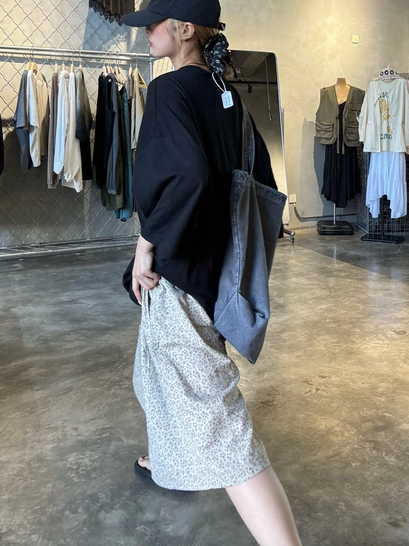 韩国双层面纱短裤宽松碎花