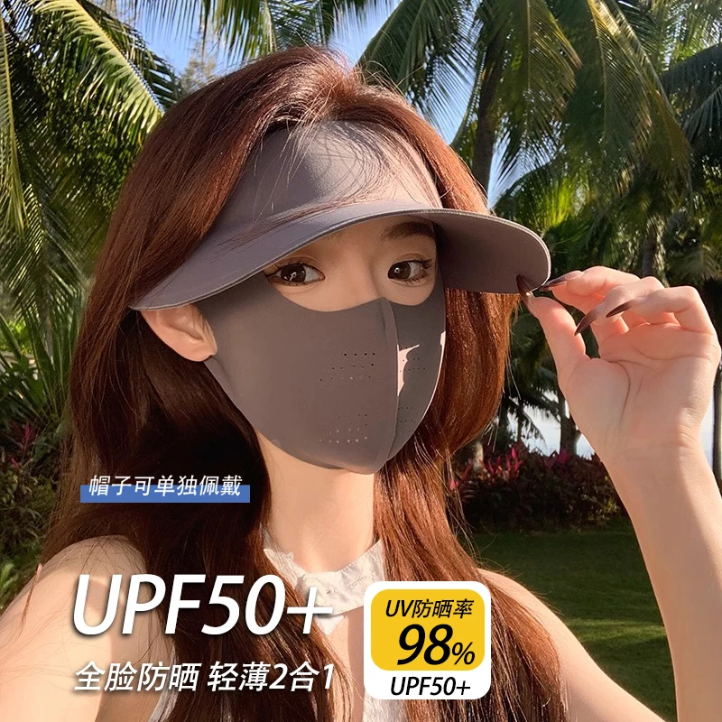 2025新款全脸防晒面罩女高颜值防紫外线骑行遮太阳脸基尼冰丝口罩