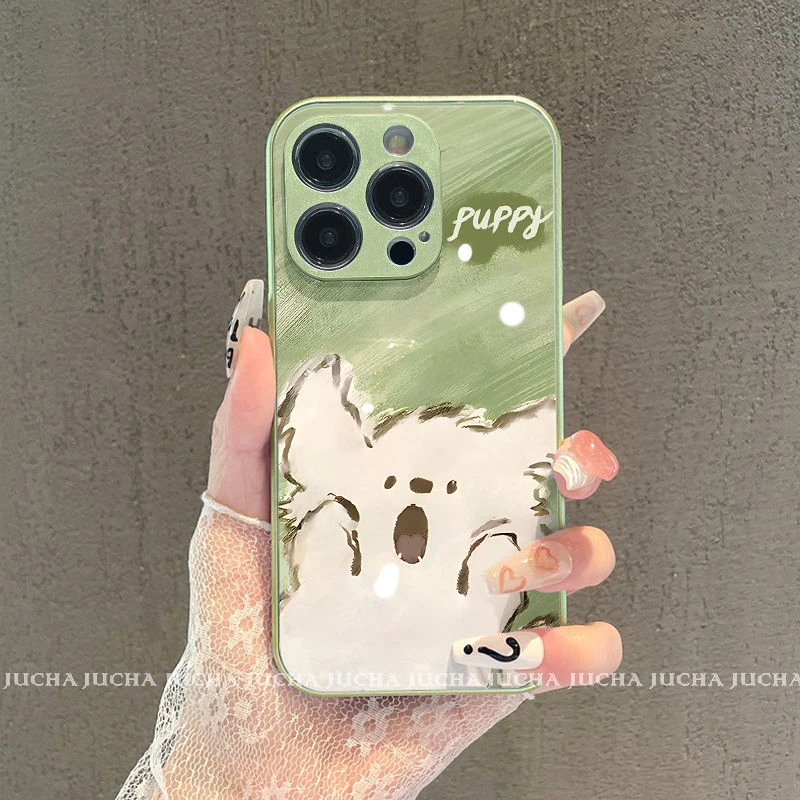 惊讶小狗适用苹果16pro手机壳可爱网红爆款iphone15新款14高端13