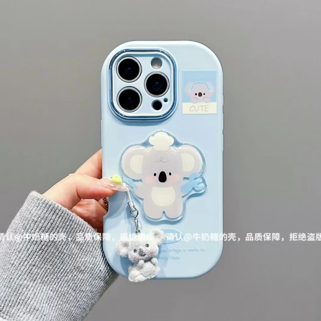 金属小胖妹立体厨师考拉手机壳适用苹果16华为p70oppo小米15vivo