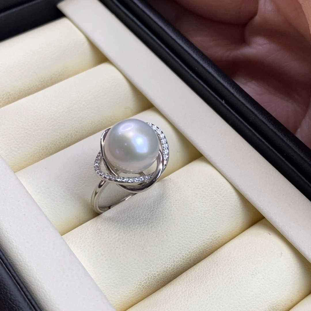 淡水珍珠戒指银S925镶嵌