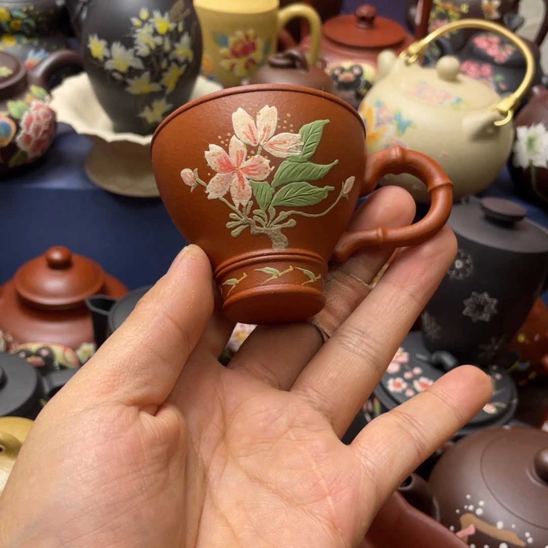 茶杯红泥紫砂主人杯80cc