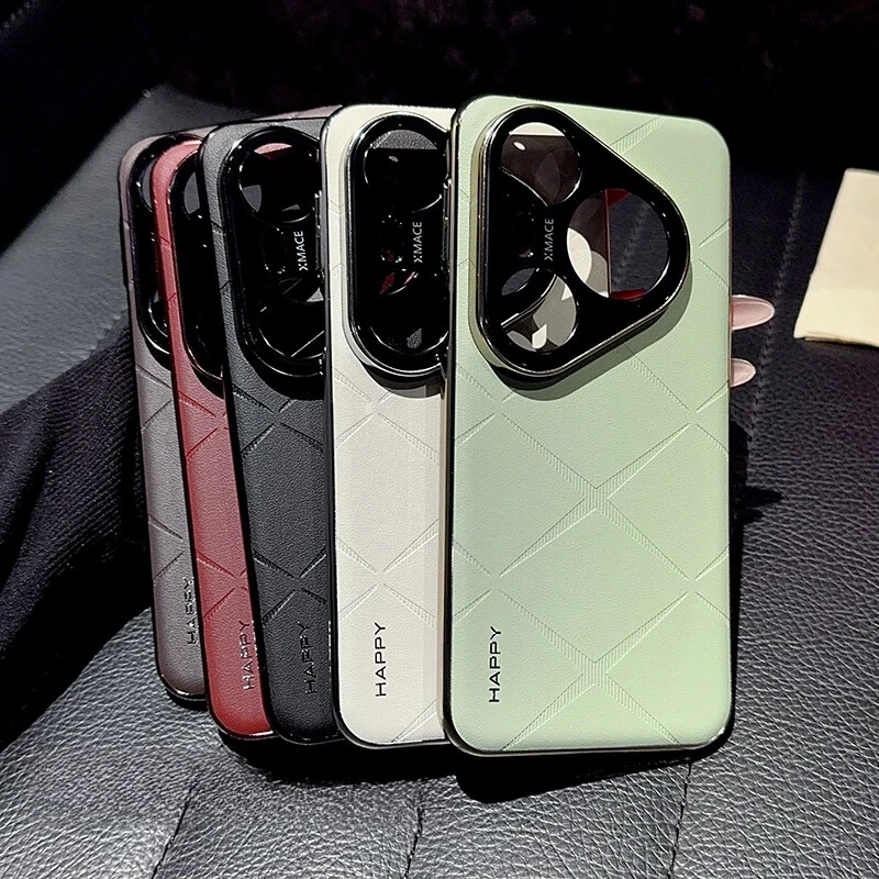 适用华为pura80pro+香颂绿素皮手机壳全包镜头pura70/mate60/70rs