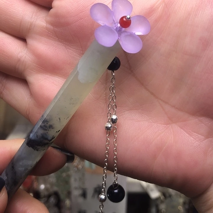 蛇纹石玉未镶嵌发簪