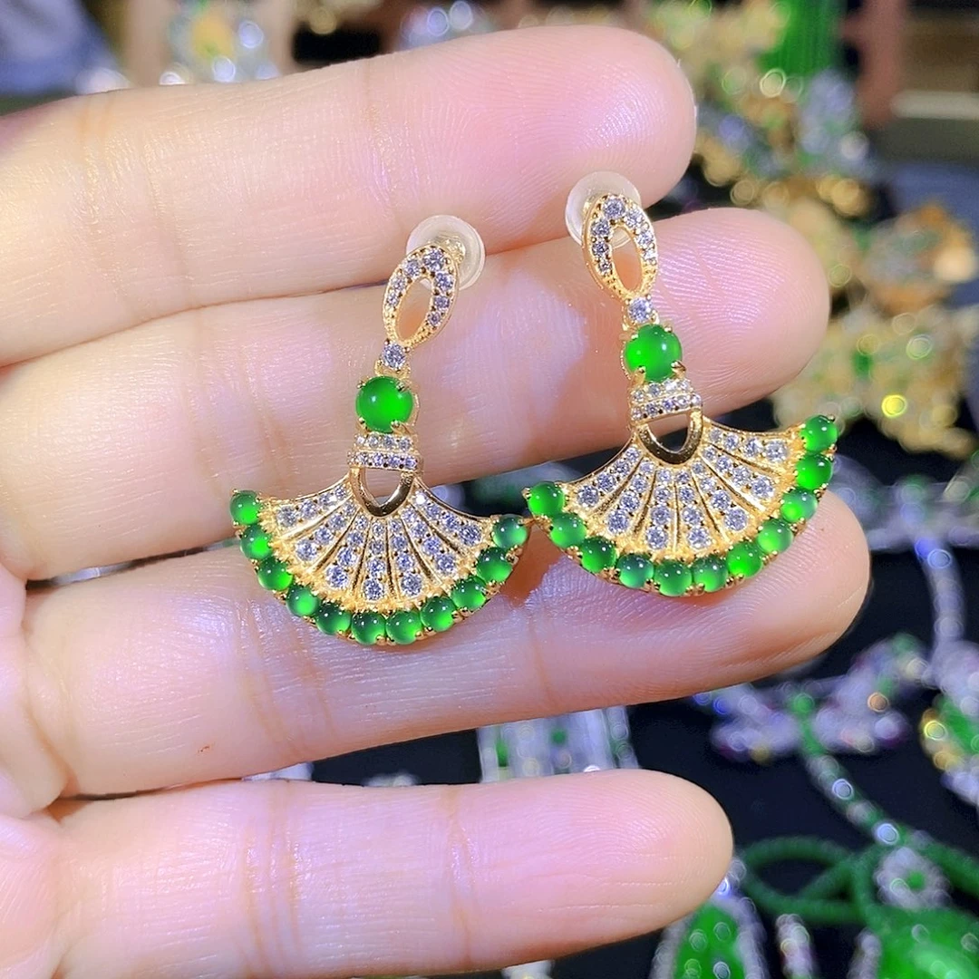 吊坠(不含链)银S925镶嵌翡翠