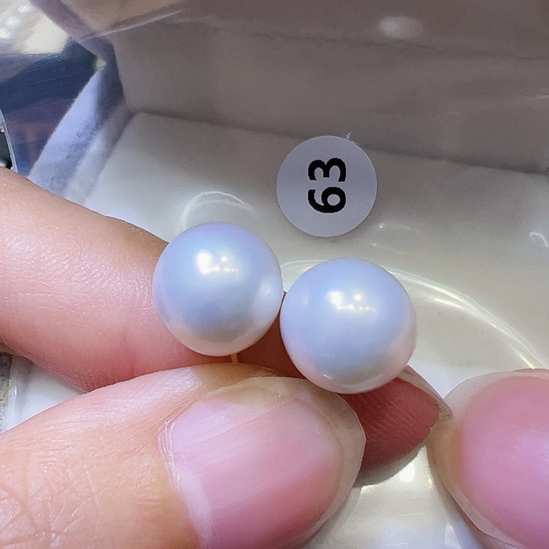 耳饰银S925镶嵌淡水珍珠