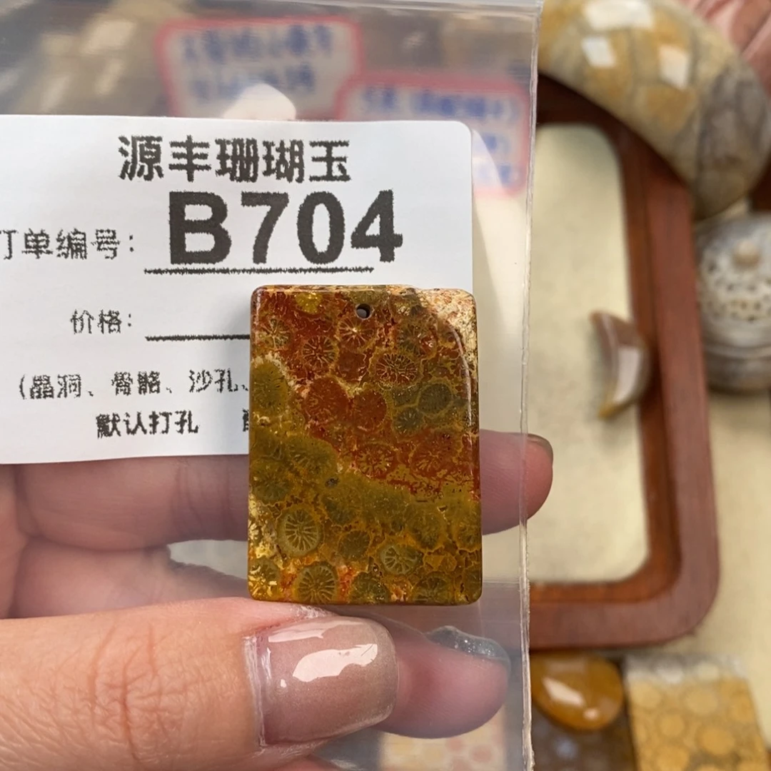 硅化玉颈饰未镶嵌子**月