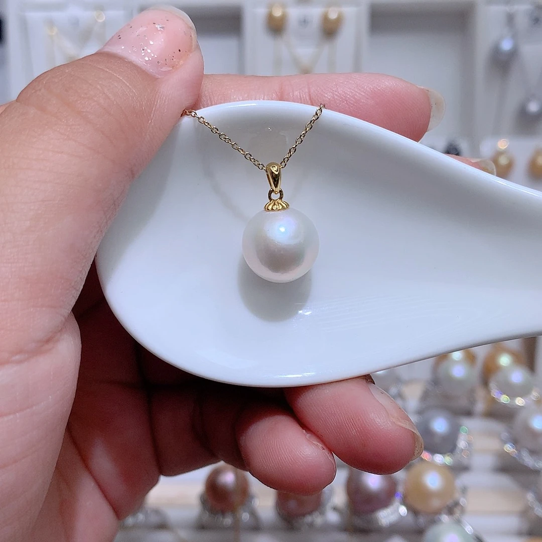 淡水珍珠银S925镶嵌吊坠(赠链)心**温CC12+