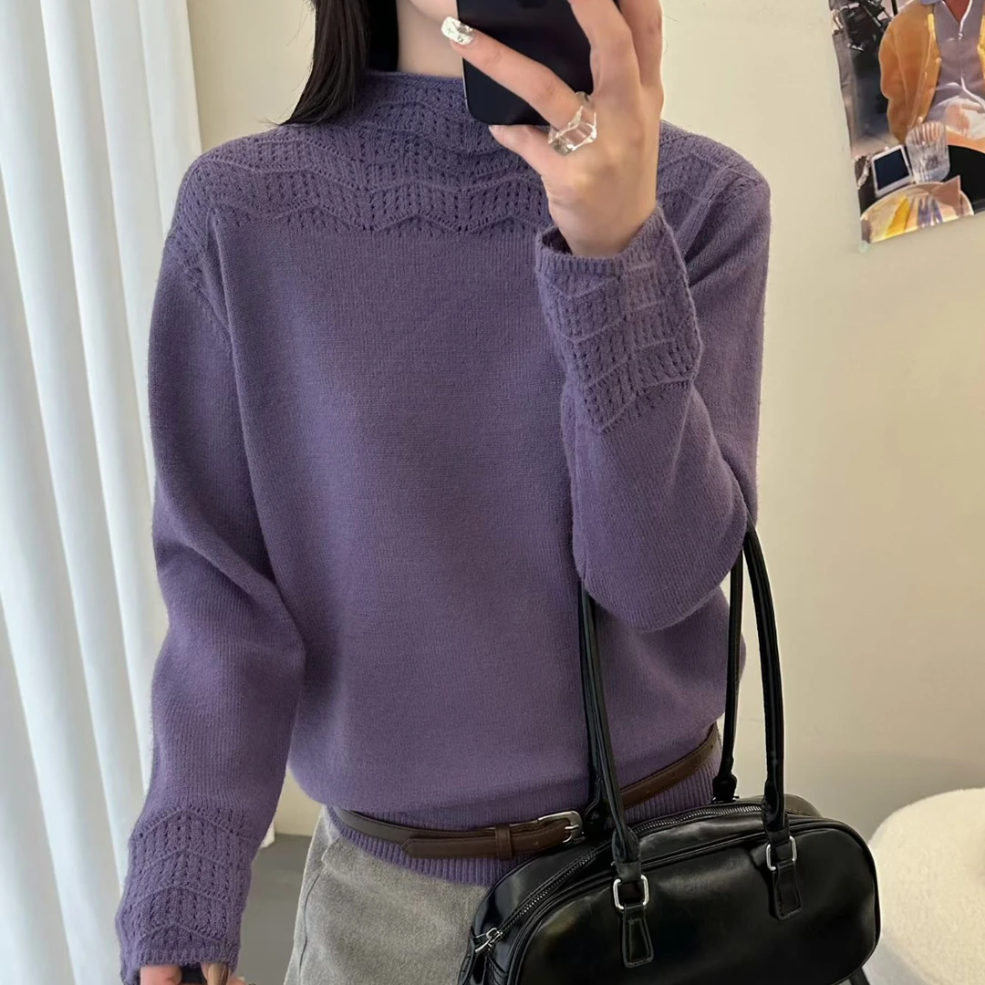 半高领镂空175打底衫加厚针织毛衣