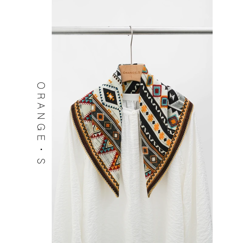 羊毛中方巾！【游牧纪元】波米希亚民族风~100美丽诺羊毛围巾62cm